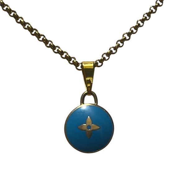 Blue Louis Vuitton charm with necklace (authentic) - Picture 2 of 8